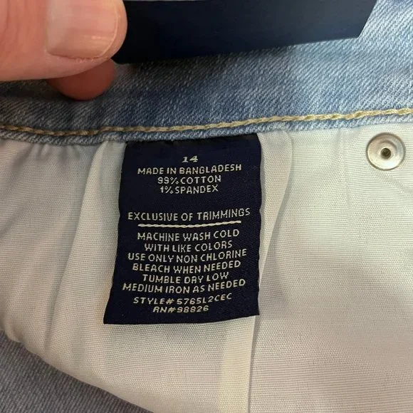 SOLD NWT❗️US Polo Assn Women's light wash Jean Denim Shorts Size 14 - Picture 6 of 10